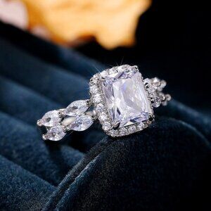 💥925 Silver Plated CZ High Quality Proposal Noble Ring, MLNN1171